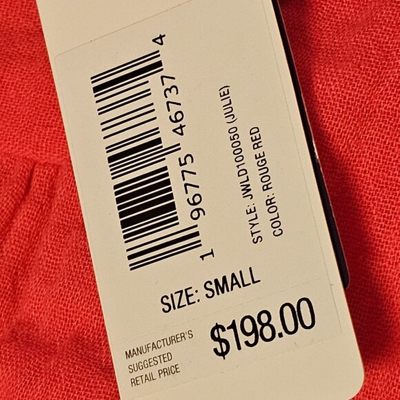 Johnnie-O Fit & Flare Button Front Tiered Midi Dress Women Size S Rouge Red - Picture 11 of 16